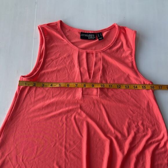 Attitudes by Renee Women's SIZE XS Keyhole A-Line Scalloped Hem Top Blouse - Picture 4 of 7
